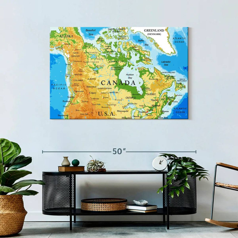 Carte du Canada Aliaz, H 30 po x l 45 po