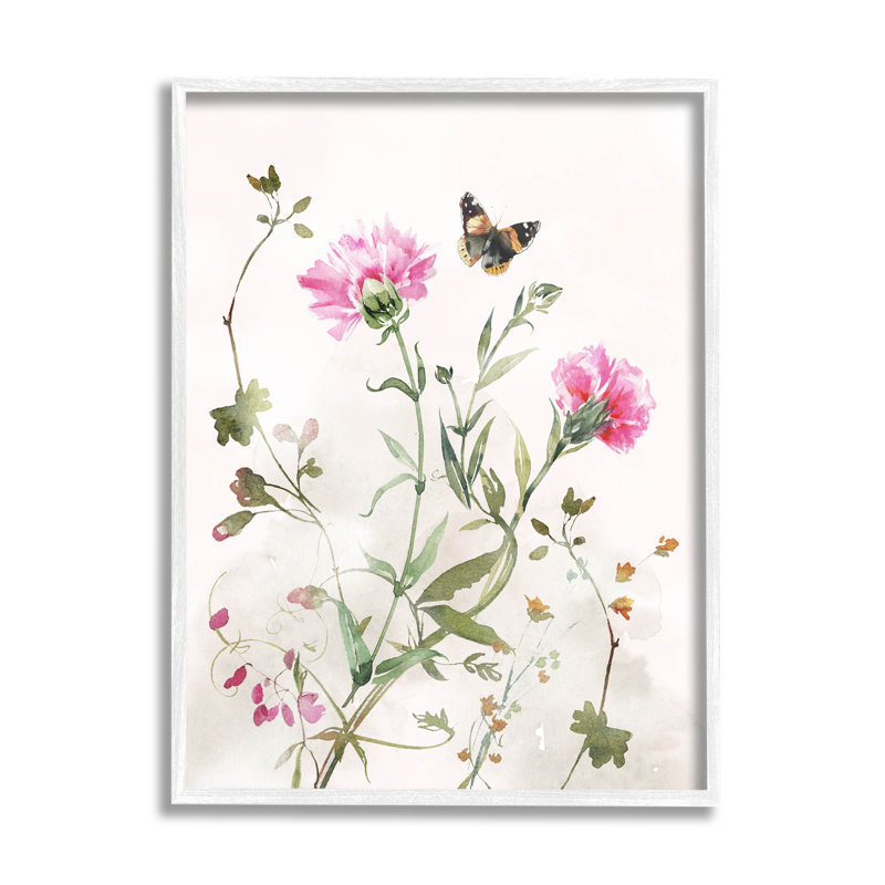 «Fluttering Butterfly Garden Blooms» par Nina Blue - impression sur toile, H 20 po x l 16 po x P 1,5 po