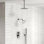 Ceiling Mount High-Pressure Rainfall Shower Faucet, Dual Showerheads System with Rough-in Valve, Handheld Shower