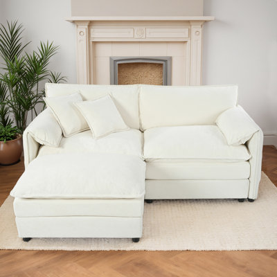 Ebern Designs Modern Chenille Comfy Deep Seat Modular Sectional Sofa Upholstered Cloud Couch