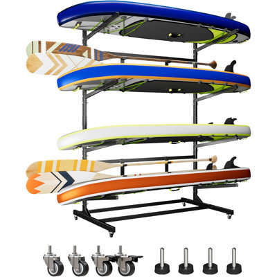 Metal Kayak Storage Rack,59’’Wide Freestanding Heavy Duty Adjustable Kayak Stand