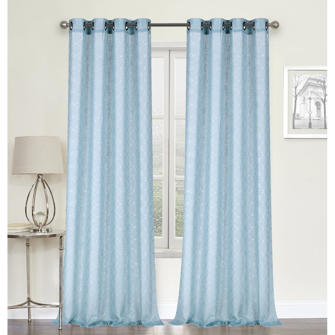 Dalaigh Polyester Semi Sheer Curtain Pair (Set of 2) House of Hampton® Curtain 
