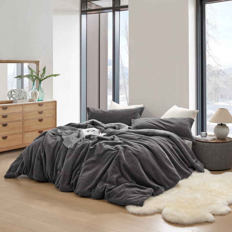 Coma Inducer You Feel Me Oversized Comforter Set, Gray, King Comforter + 2 King Shams