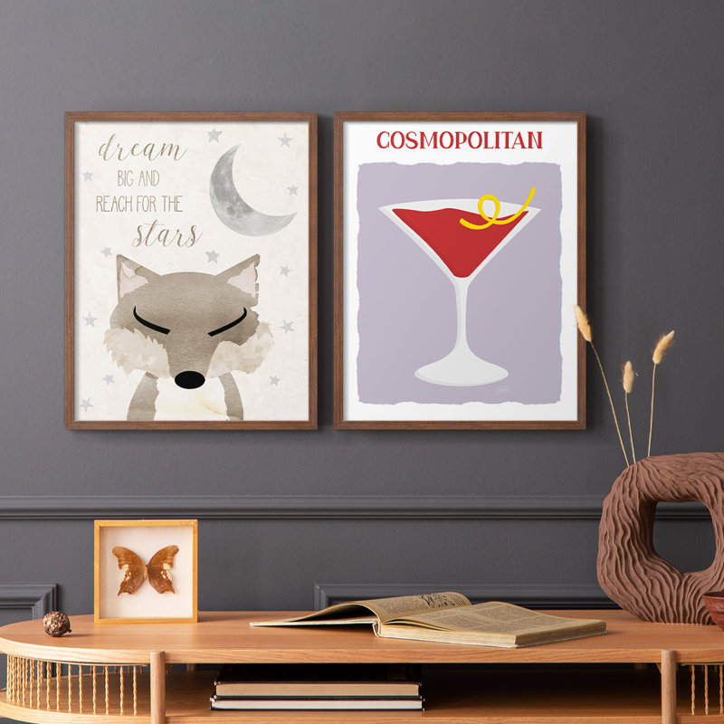 Goodnight Fox - reproduction encadrée de qualité supérieure - prête à être accrochée - aucun clou requis - aucun clou requis