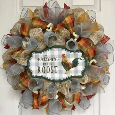 Couronne de ferme «Welcome To Our Roost»