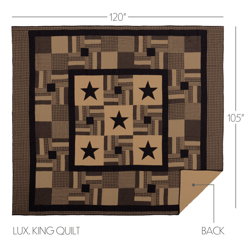 American Traditional Cotton Patchwork Quilt, Luxury King