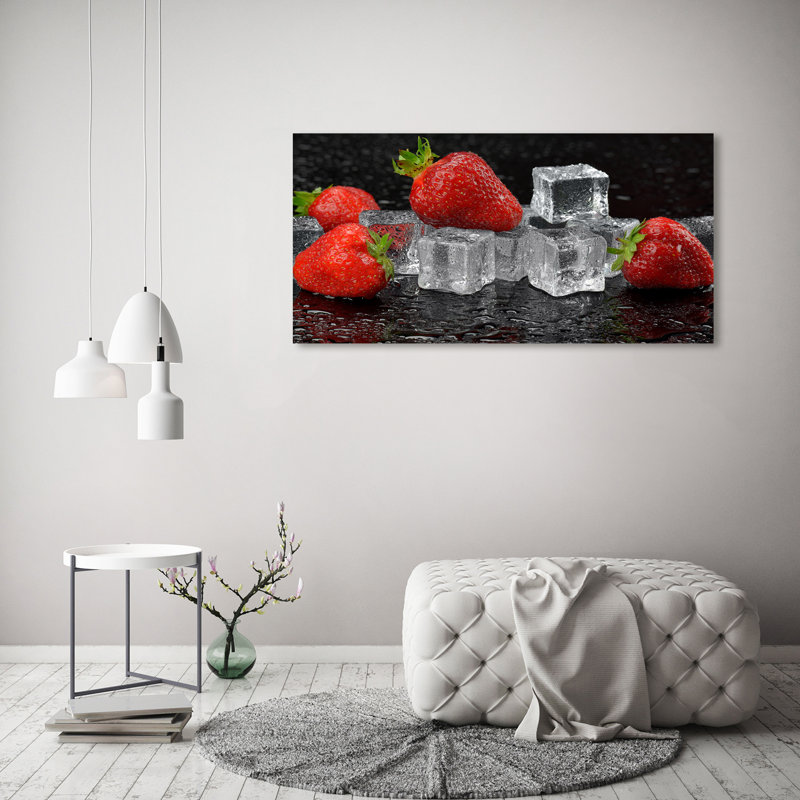Strawberries With Ice - Wrapped Canvas Print
