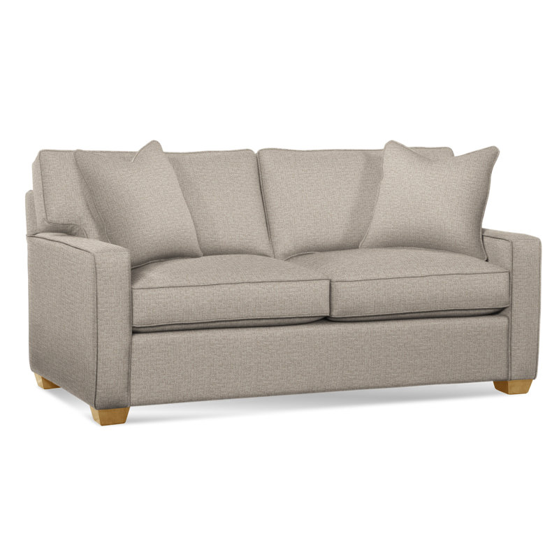 Ellora Upholstered 81'' Sofa, Air Dream Mattress, Blue Chenille/Velvet Solid; 0913-61, Flax