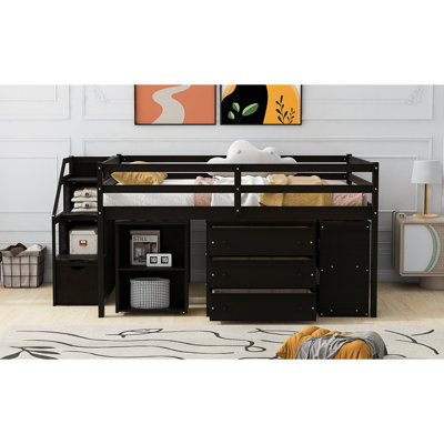 Loft Bed With 3 Drawers & Versatile Desk, , For Home Use Adjustable Decorative Purpose