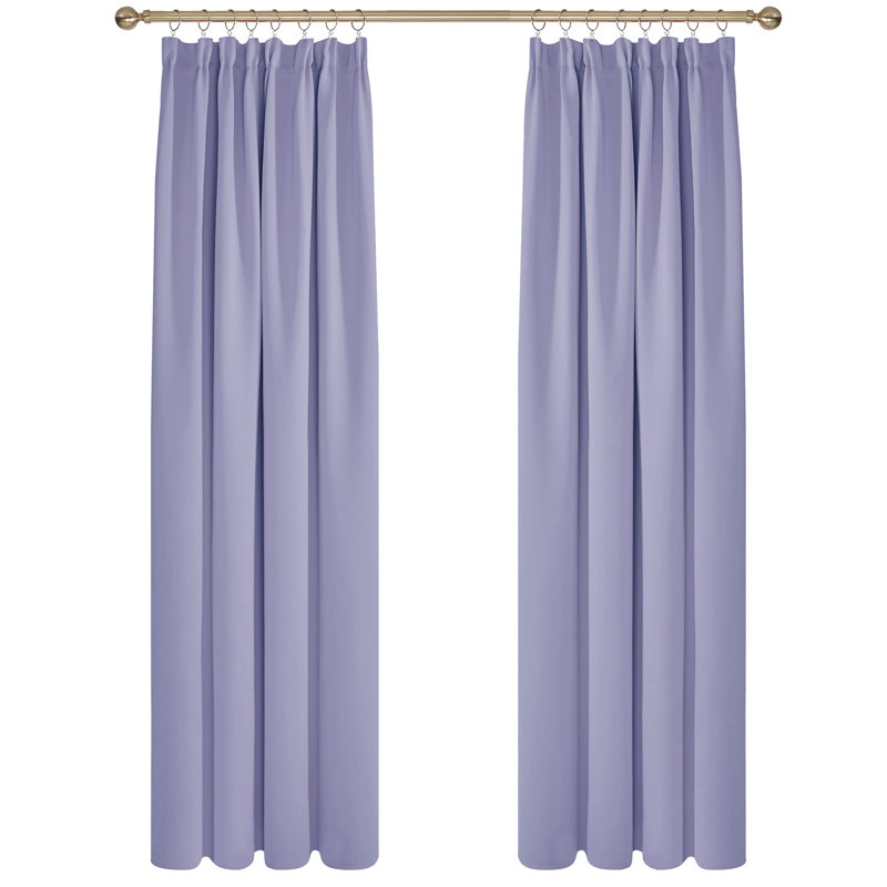 Recai Polyester Blackout Pinch Pleat Curtain Pair, 55cm Width x 200cm Drop