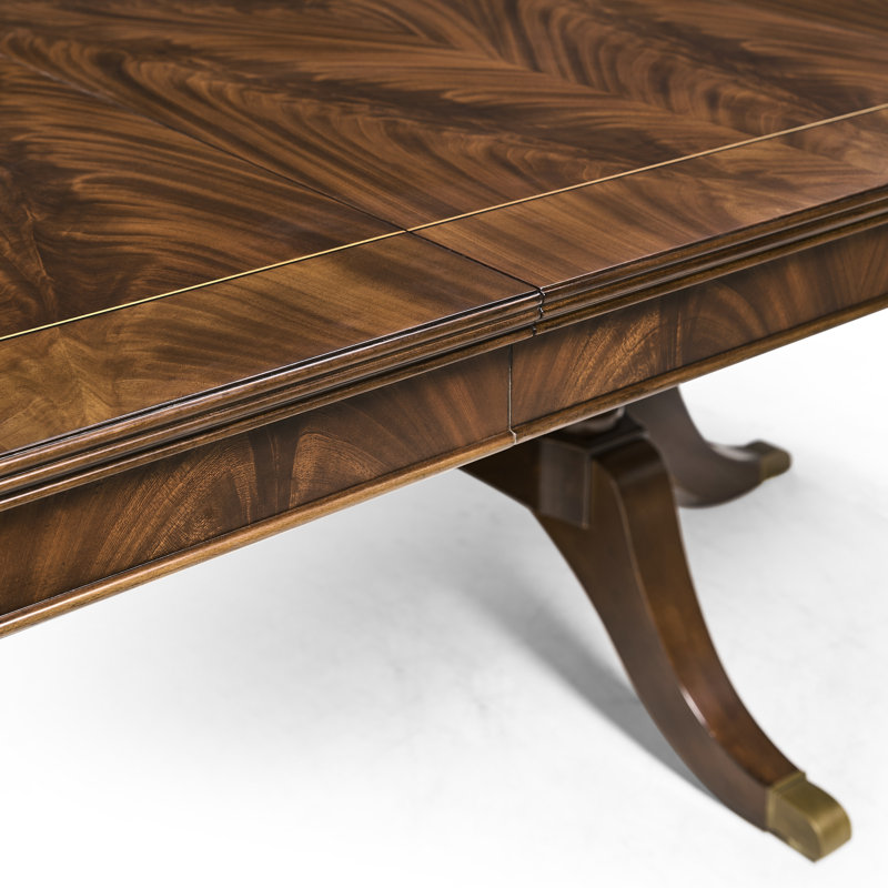 Round Mahogany Dining Table Opens To 10 Feet  Seats 12