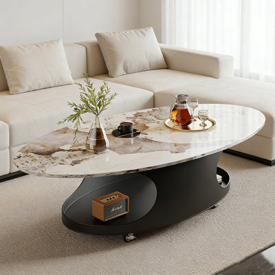 Table basse ovale simple avec poulie