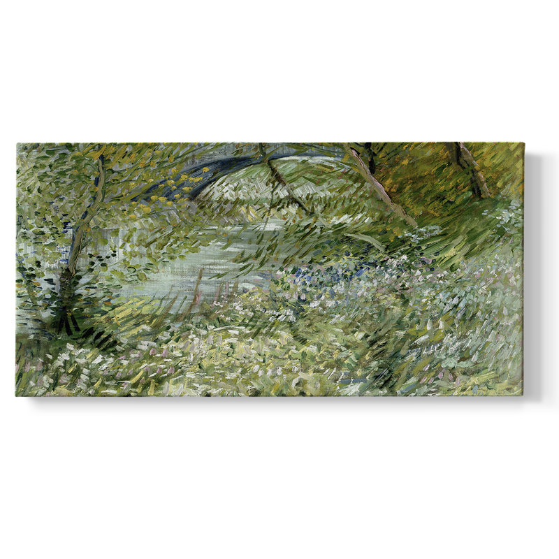 Série paysage - CMXV - Toile tendue avec châssis encadré - Prêt à être accroché, H 17 po x l 33 po, Doré