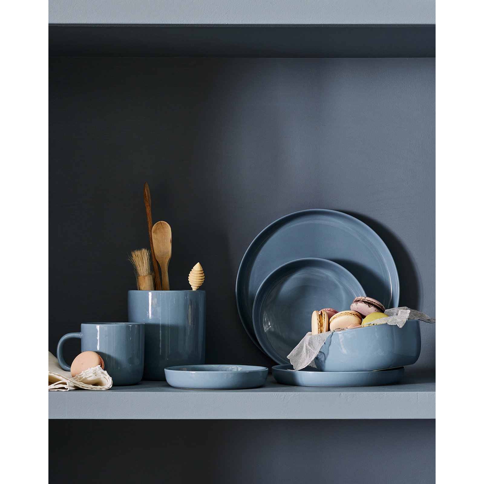 Canvas Home Reims Stoneware Salad Bowl 14oz, Blue/Green