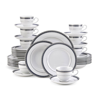 Platinum Crown 40Pc Dinnerware Set-Grey
