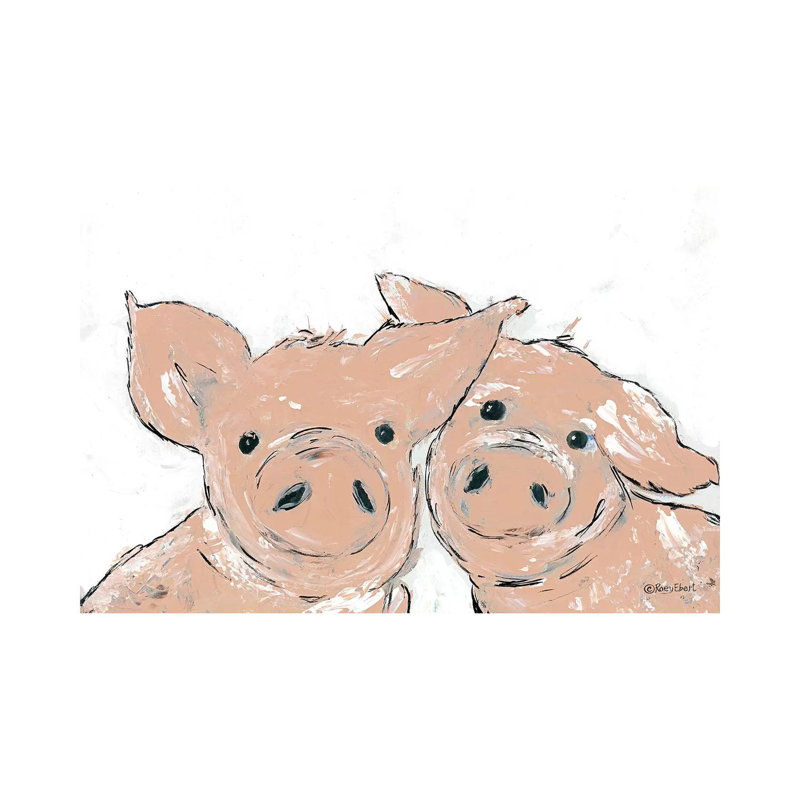 Pigs by Roey Ebert - Painting on Canvas, Wrapped Canvas, 45.72cm H x 66.04cm W x 3.81cm D