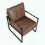 Chaise d'appoint en similicuir avec structure en métal exposée-1631905904