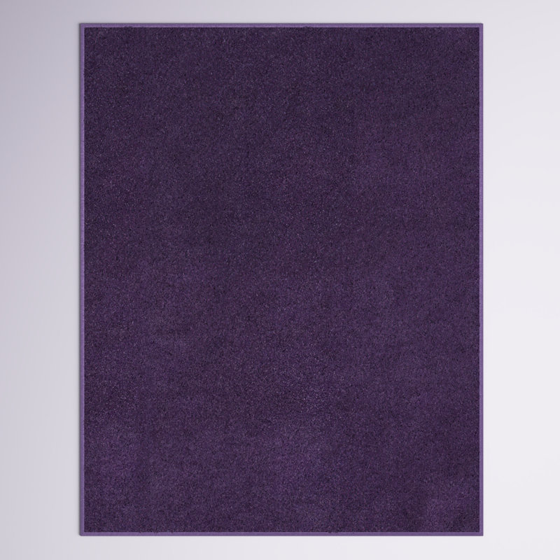 Athaniel Solid Low-Pile Purple Rug, Rectangle 7'9" x 10'
