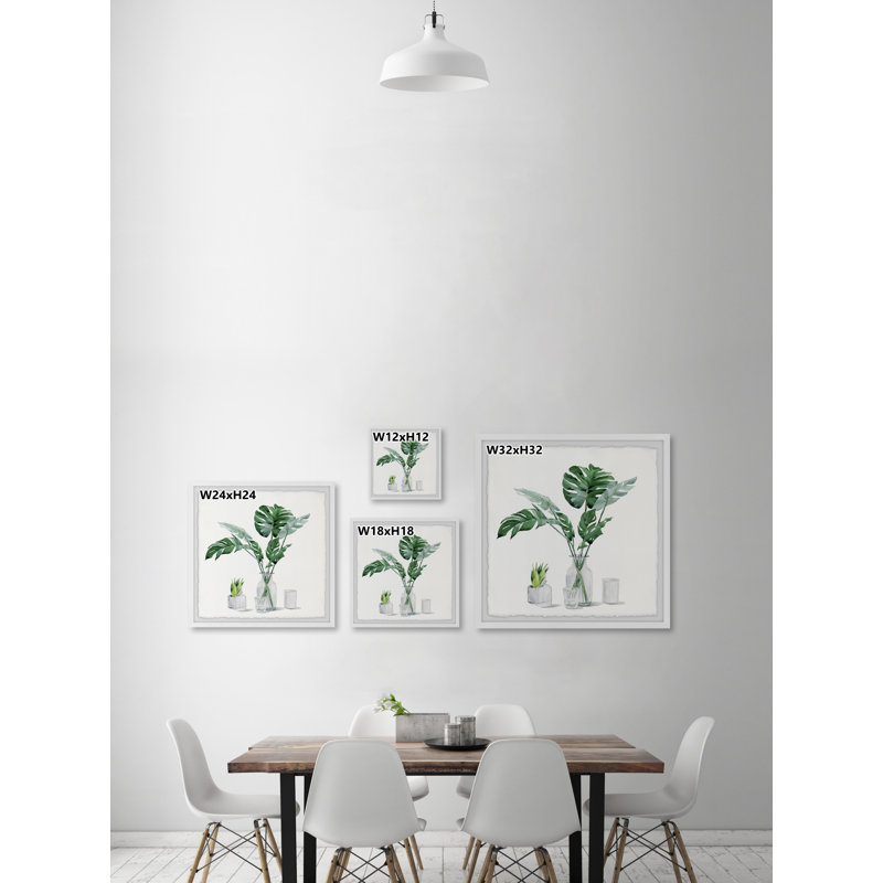 «Monstera Leaf In Glass», reproduction encadrée, H 12 po x l 12 po x P 1,5 po