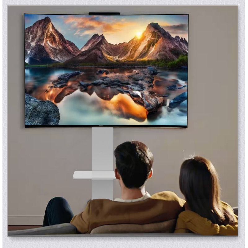 Meuble télé avec tablette pour le salon, la chambre à coucher, les bureaux, le chariot de télévision mobile pour 32 à 75 pouces, support de plancher avec roulettes verrouillables