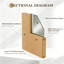 Porte de placard coulissante, porte coulissante en bois massif à conception miroir avec ensemble de rails et guide de plancher, panneau de porte pré-percé à assembler, panneau de fibres à densité moyenne-118138255-118138259