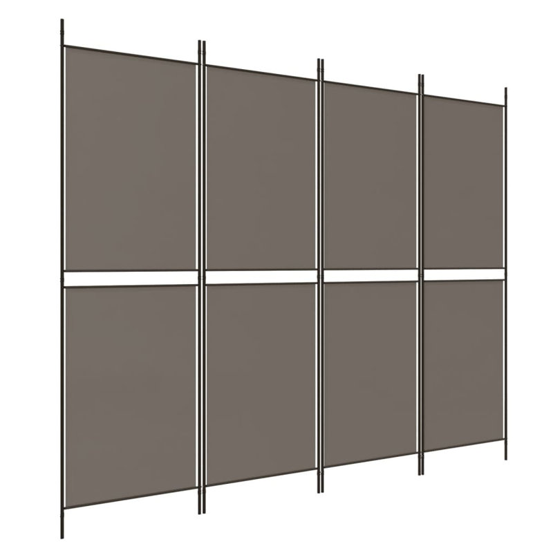 Cloison pliante Rikkea, Anthracite, 4, H 78,7 po x l 78,7 po