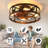 Caged Ceiling Fans, 20 Inch Flush Mount Ceiling Fan Light, Farmhouse Small Ceiling Fan With Light Fixture, Reversible Fan For Bedroom