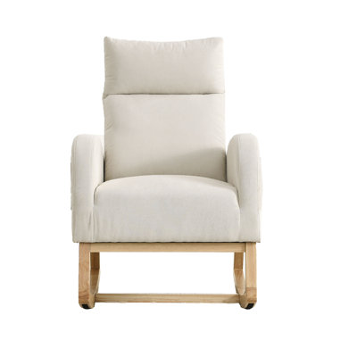 Rocker Accent Chair with Side Pockets, 27.5 Inch Modern High Back Armchair, Includes Lumbar Pillow by Latitude Run