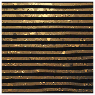 Édredon à rayures dorées et noires