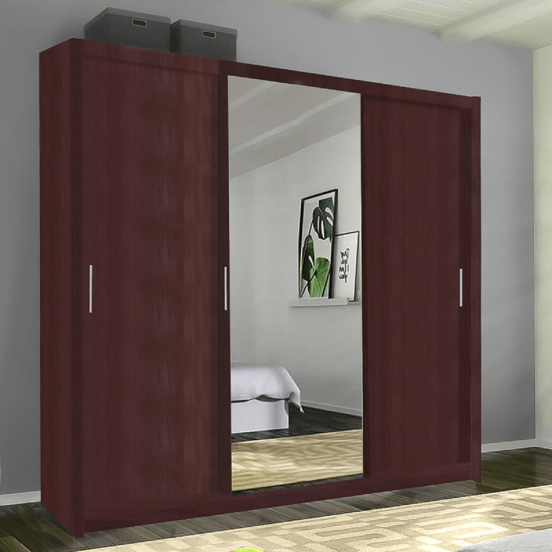Chesky 3 Door Manufactured Wood Wardrobe, Wenge 