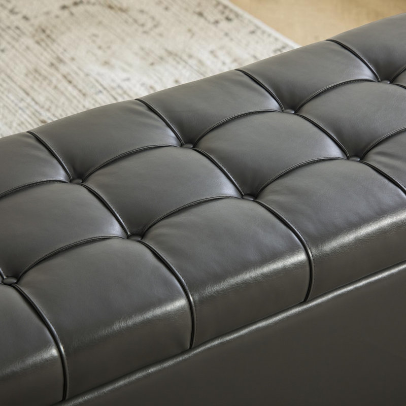Banc de rangement rembourré l 60,2 po, Grey