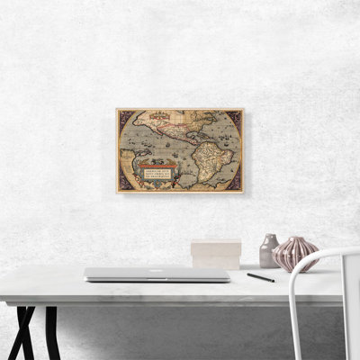 Carte des Amériques 1587 par Abraham Ortelius, impression sur toile tendue