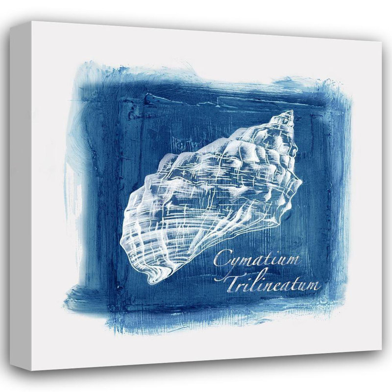 Reproduction d'art sur toile tendue par Beachcrest Home ™ Watts, Eva Calm Blue Ocean I, H 36 po x l 36 po