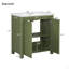 Meuble-lavabo de ferme 30 po avec lavabo en céramique, porte à fermeture en douceur, tablette réglable, armoire de rangement, structure en bois moderne, conception spacieuse et surface facile à nettoyer-117193810