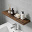 Ensemble de tablettes flottantes, 2 tablettes murales de 40 pouces avec supports invisibles, 8 tablettes de rangement brun rustique profond pour le salon, la cuisine, la salle de bain et la décoration intérieure