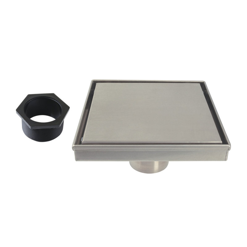 Kingston Brass Watercourse 6" Square Shower Drain, Nickel brossé