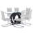 Crystalynn 55 L x 35.4 W Glass Tabletop Dining Table Set-1856474880