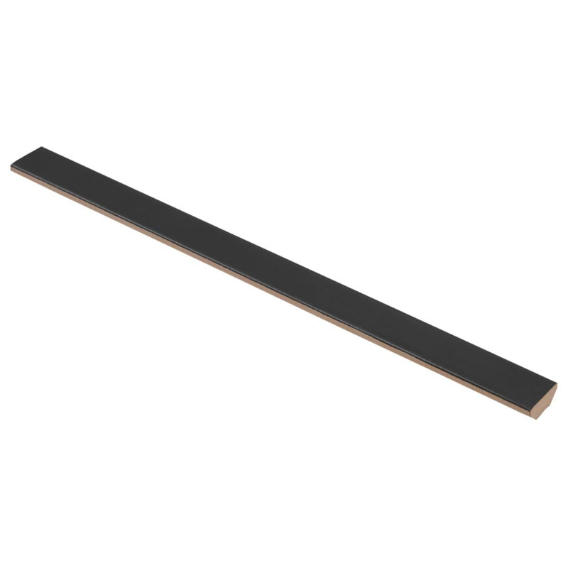 Réfrigérateur 0,78 po X 10,62 po Carrelage mural 3D en céramique Bullnose 3D mat, Noir