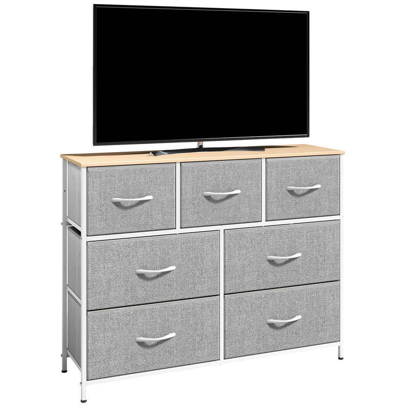 Toshua 7 Drawer Storage Drawer, Brown/Black