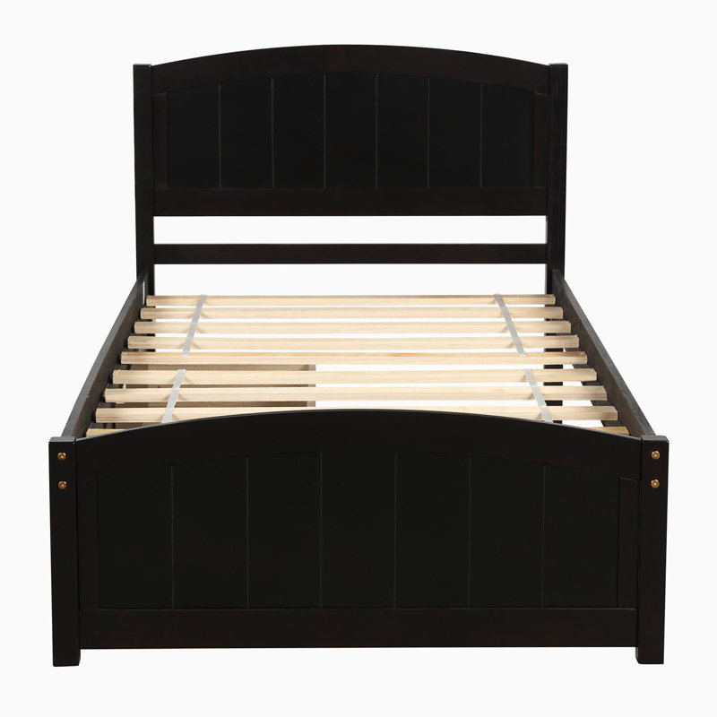 Lit plateforme simple avec rangement Krenwik, Espresso
