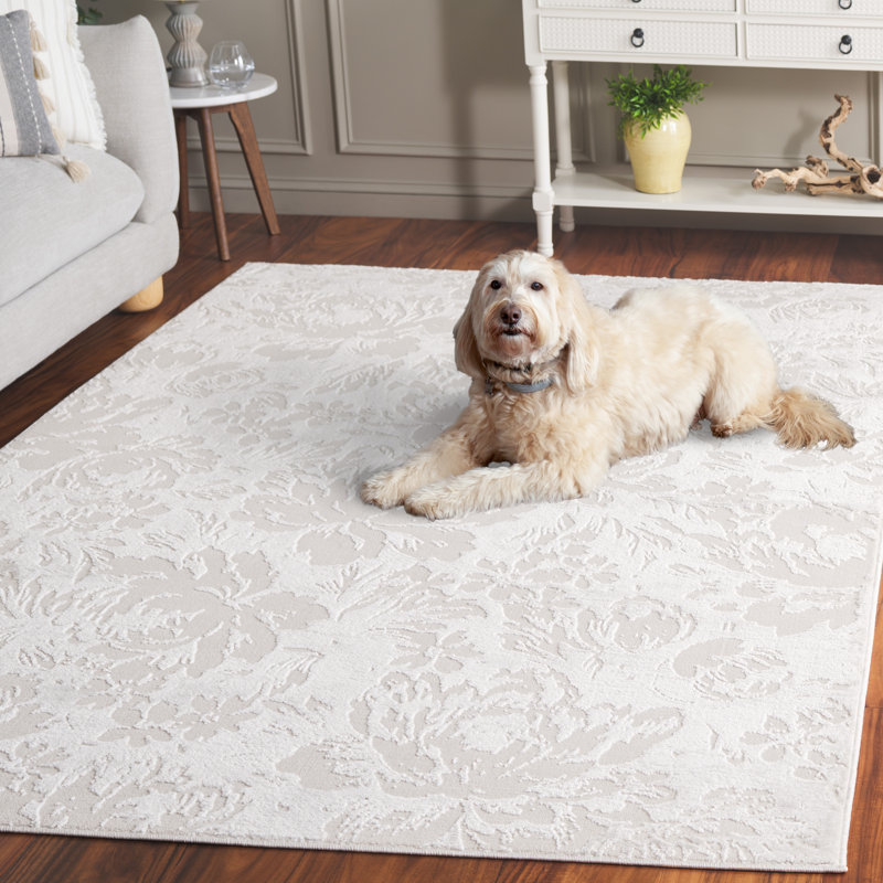 Tapis ivoire Saylor 128, Rectangle 5 pi 5 po x 7 pi 7 po