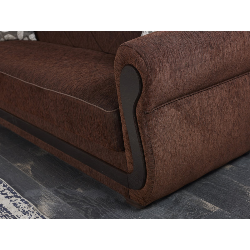 Zaylee Upholstered 91'' Sleeper Sofa, Brown