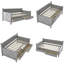 Lit de jour simple l 77 po avec 2 tiroirs de rangement, structure en bois massif et panneau de fibres à densité moyenne, conception en X rustique, gris-693376168