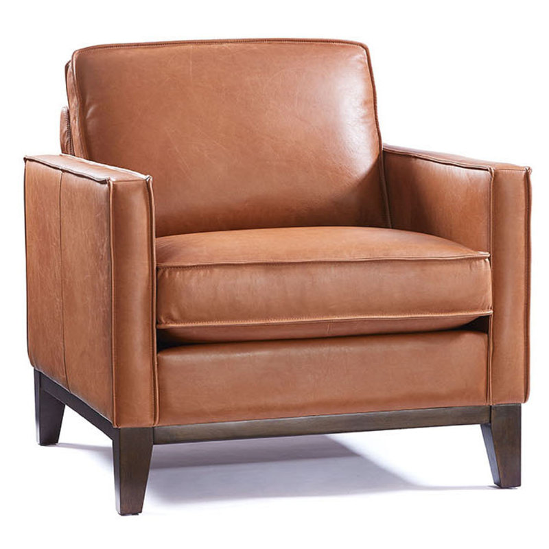 Fauteuil Cascades, Cuir véritable châtaignier