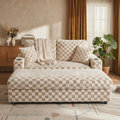 Chaise longue rembourrée et rembourrée avec structure en bois