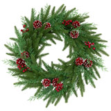 Real Touch Wind River Fir With Glittered Pinecones Artificial Christmas Wreath - 24" - Unlit
