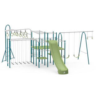 Terrain de jeu ActivPlay Base Camp + pont suspendu, Jungle Line, barres à singes