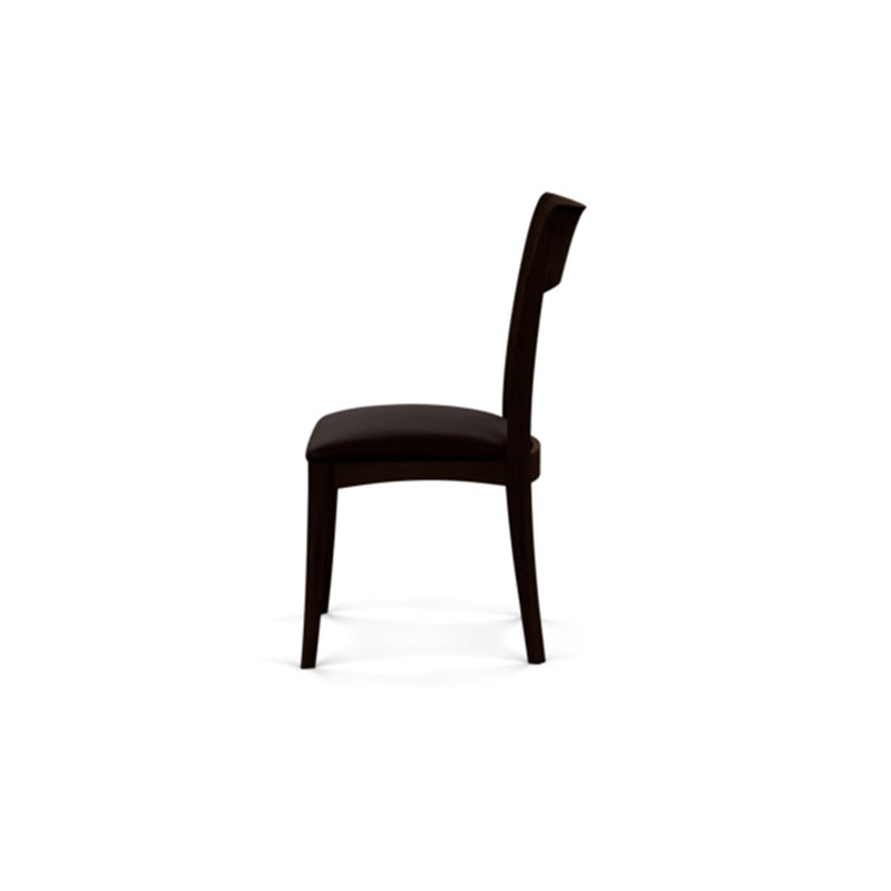Ingrid Upholstered Dining Chair, Ebony Leather, Smoke Cherry