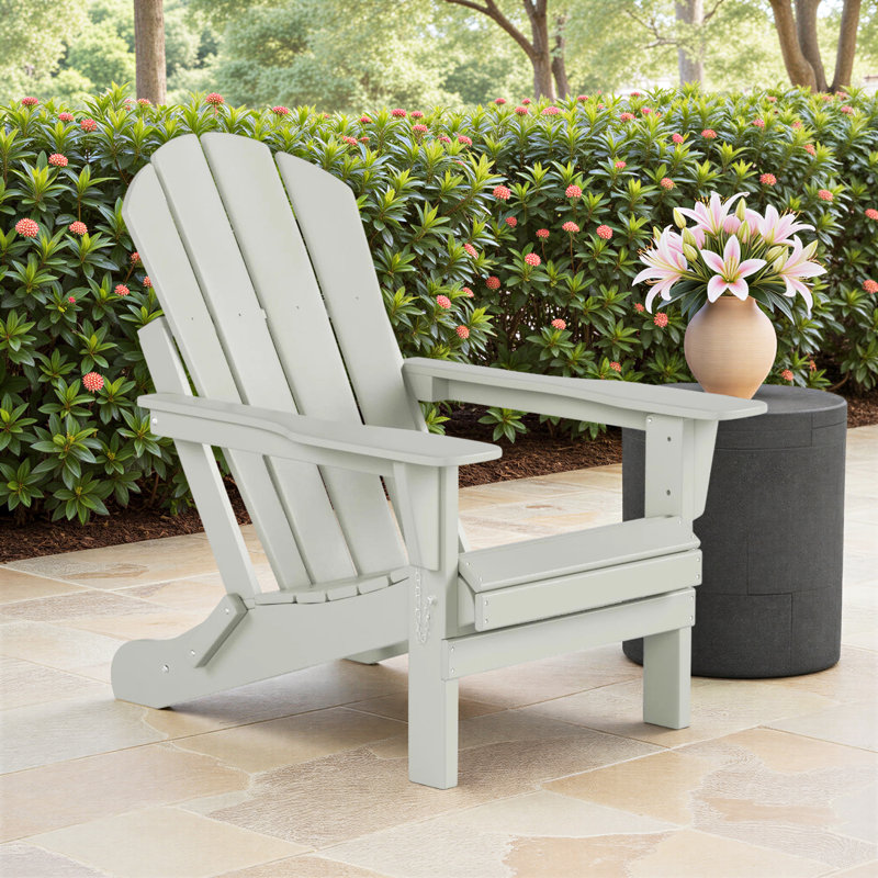 Laguna Foldable Outdoor Adirondack Set, Gray