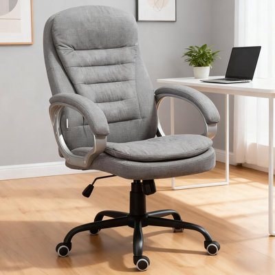Chaise de bureau à haut dossier avec hauteur réglable et soutien lombaire pour une expérience de travail confortable, gris